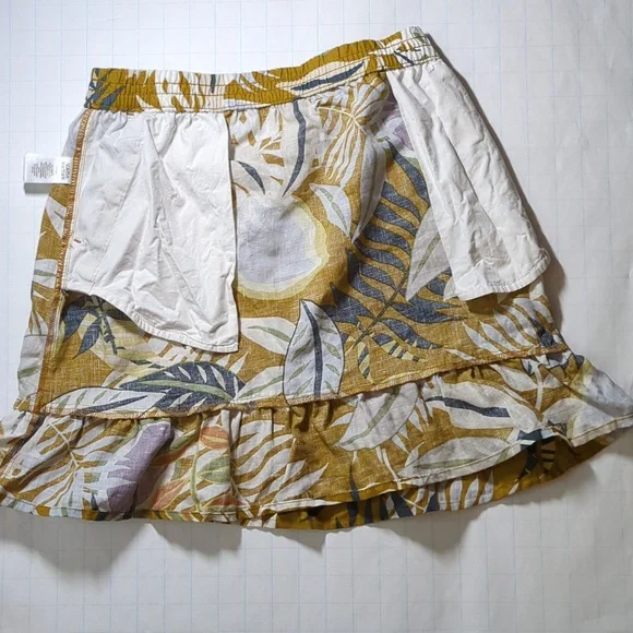 C&C California Floral Hawaiian linen peplum skirt size S - Picture 5 of 6